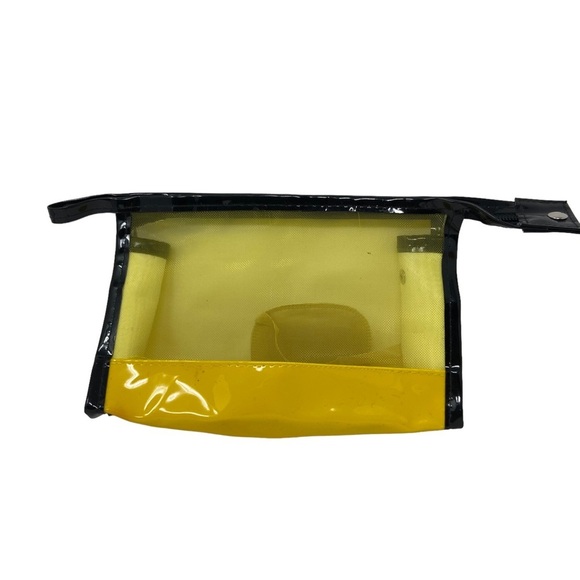 Small Plastic Yellow on Plane Carryon for Makeup and Personals. 7.5” - Picture 1 of 4